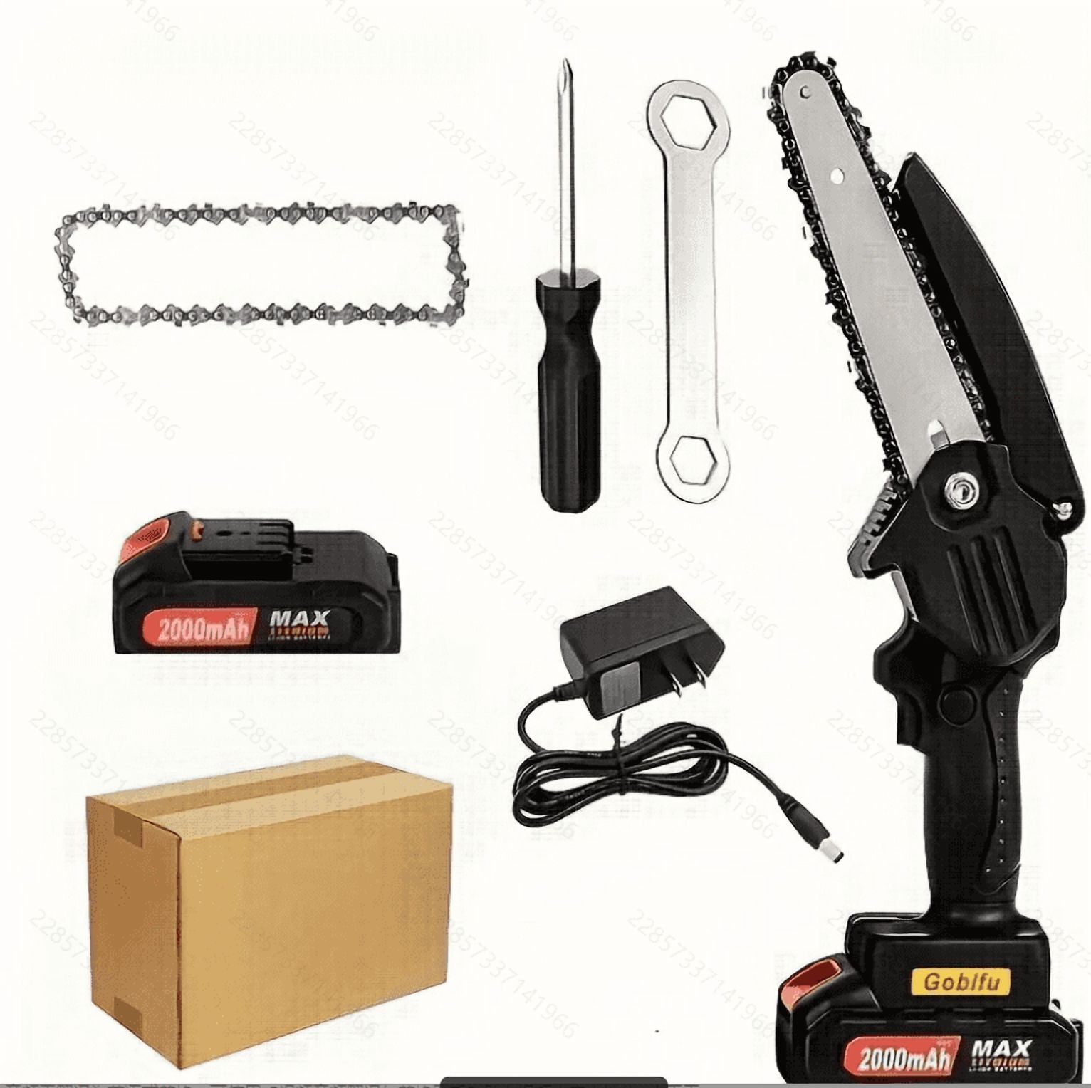 6 inch Mini Chainsaw with 1 Batteries & 1 Chains, Electric Chainsaw for Cutting, Ideal Electric Chainsaw Portable for Gardening, Tree Trimming