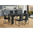 thumbnail image 1 of Black 60" Rectangular Dining Table - Modern Kitchen Table, Seats 6, Laminate Top, Black Finish, for Dining Room, Contemporary Design, MDF, 1 of 20