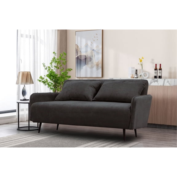 Black, 61 - inch wide convertible loveseat sleeper - Suitable for apartments short on space