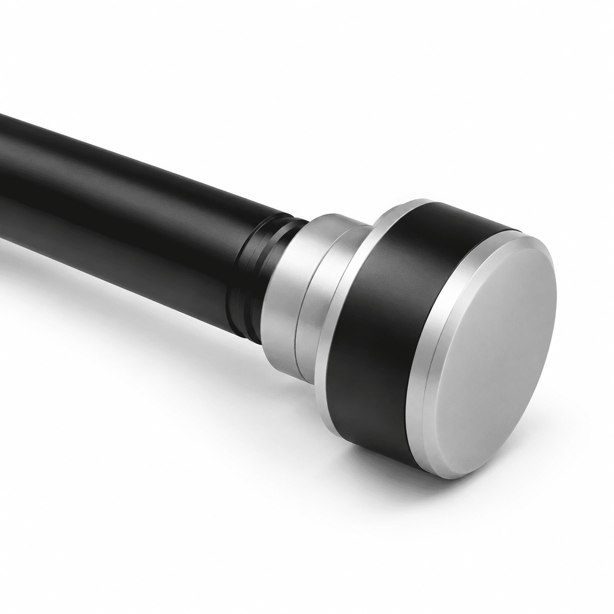 Black 65–131cm/25.6–51.6inch Adjustable Tension Shower Curtain Rod ...