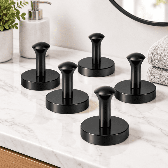 Black 6P Heavy Duty Magnetic Hardware Hooks 80lb Pull Force Steel Tube Design