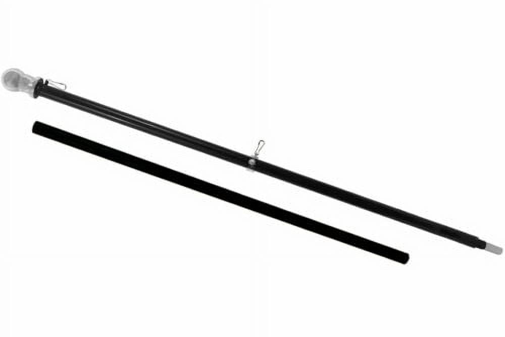 Black 6ft Flag Pole Tangle Free FlagPole Spinning Residential Wall (Pole Only)