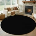 thumbnail image 1 of Black 6ft Round Rug, Farmhouse Solid Black Color Modern Art Non-Skid Rubber Backing Large Area Rugs - Living Room Bedroom Home Office, Indoor Floor Mat Carpets Washable Rug, 1 of 9