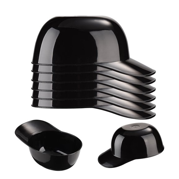 (Black 6pcs) Baseball Helmet Ice Cream Zero Bowl