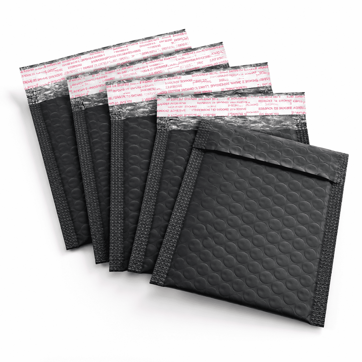 Black 6x6 Inch Poly Bubble Mailers Self-sealing Shipping Bags 100 Pack ...