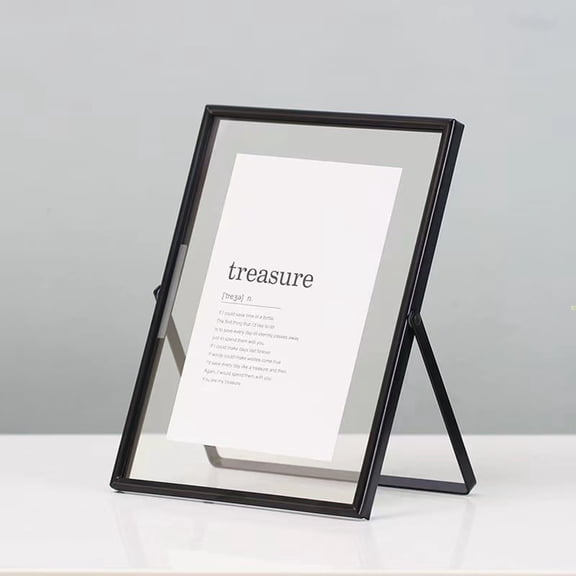 Black 6x8''Floating Photo Frame,For Photo Sizes (3.5x5''4x6''5x7'' 6x8"),Simple Metal beaded floating Picture Frames for Tabletop/Shelf,Classy Gift Choice for Thanksgiving,Wedding