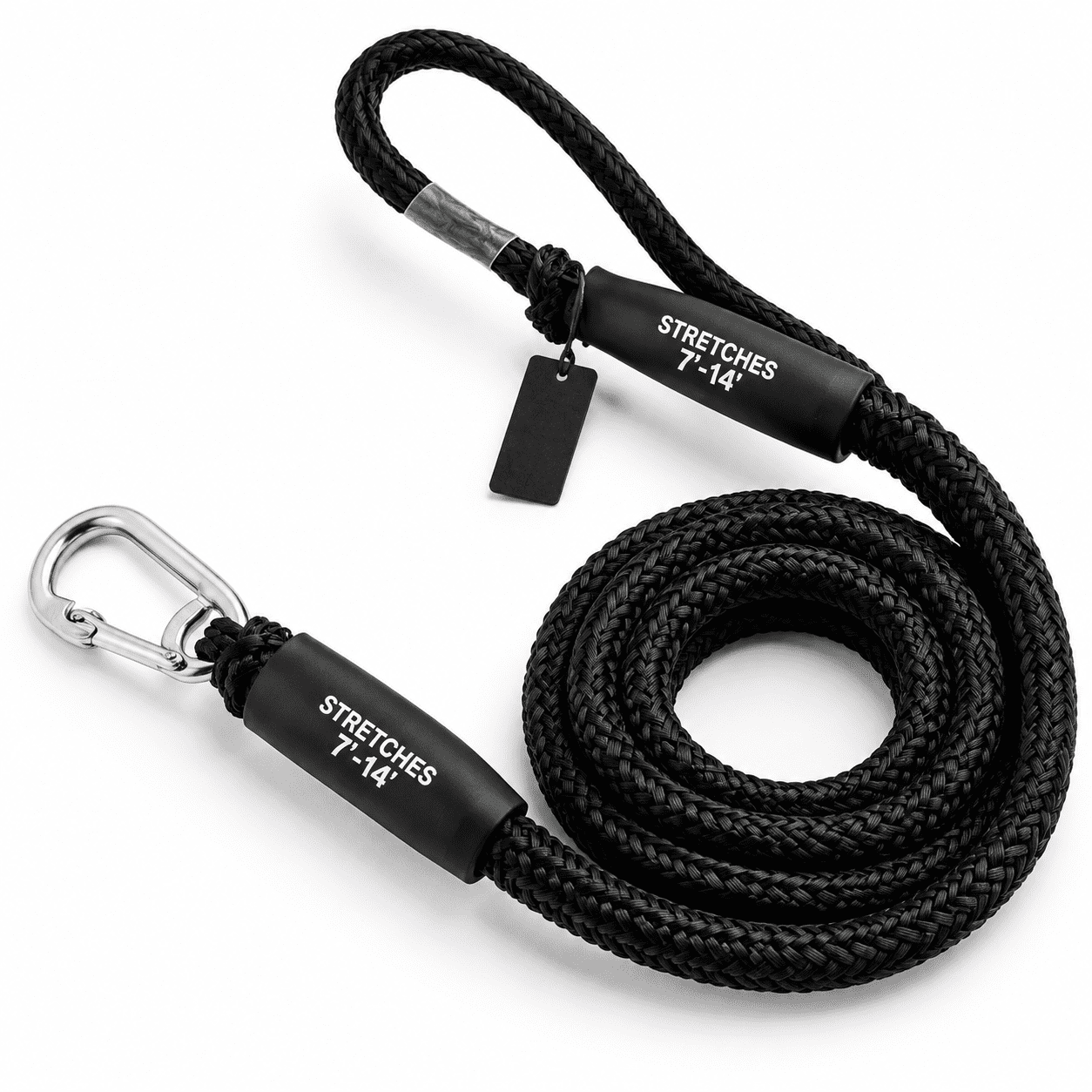 Anacko Rope Black 7-14ft Bungee Dock Line and Anchor Rope with Stainless Steel Clip ...