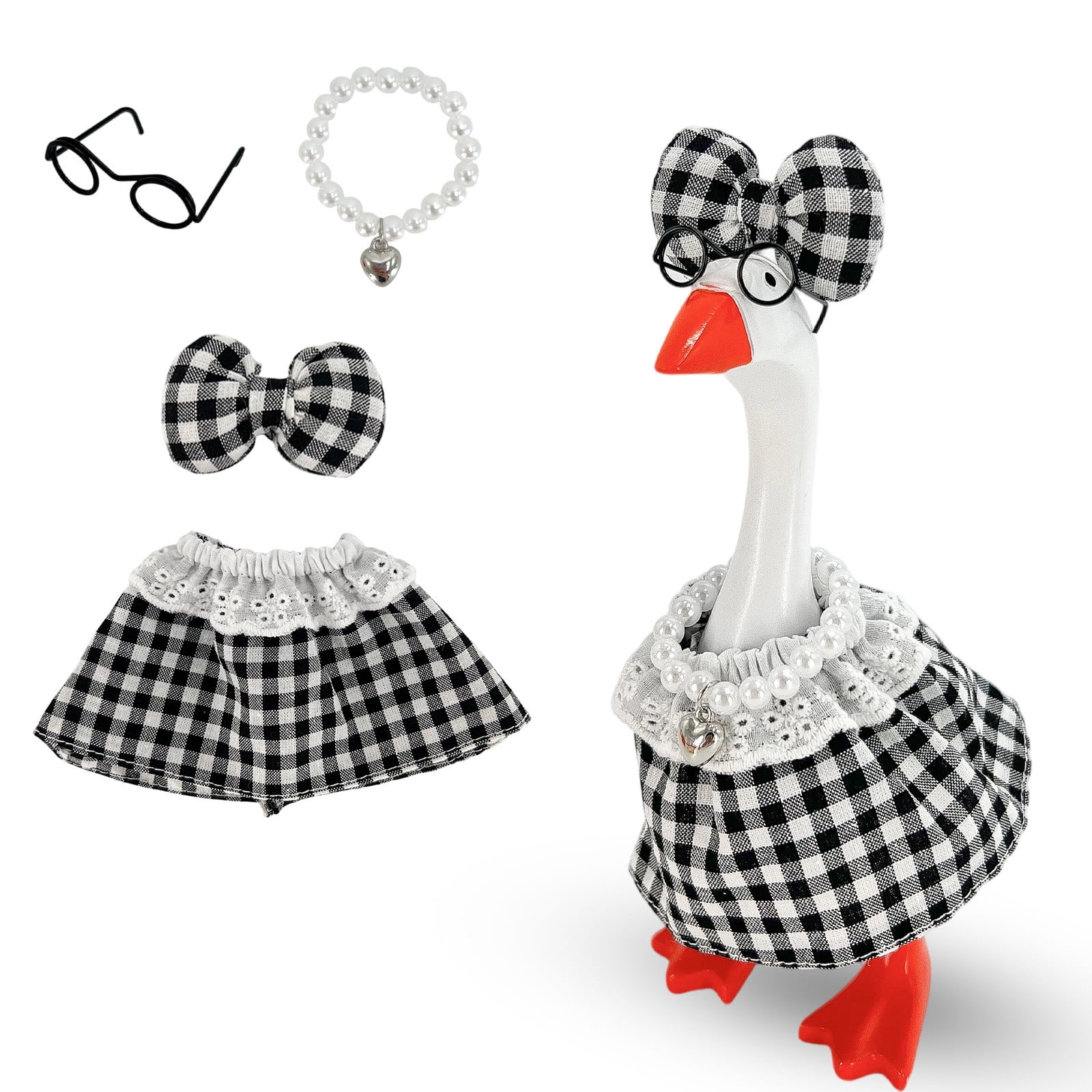 Black 7 Inch Desktop Goose Rustic Style Decorative Miniature For Office ...