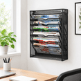 Black 7 Tier Metal Magnetic File Organizer Wall Mount Rack for Office ...