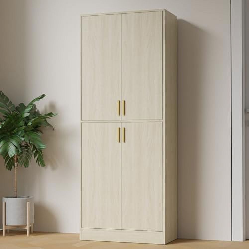 Black 71" Kitchen Pantry Tall Freestanding Pantry with