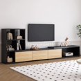 Black 74.8 in. 126 in. W. Extendable TV Stand Fits TVs up to 110 in