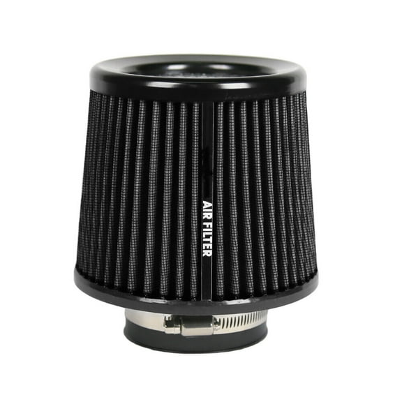 Black 76mm 3" Cold Air Intake Cone Replacement High Flow Inlet Dry Filter NEW