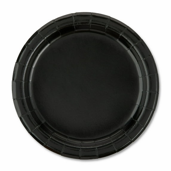 Disposable Paper Plates, 7", Black, 70 Pieces, by Way To Celebrate