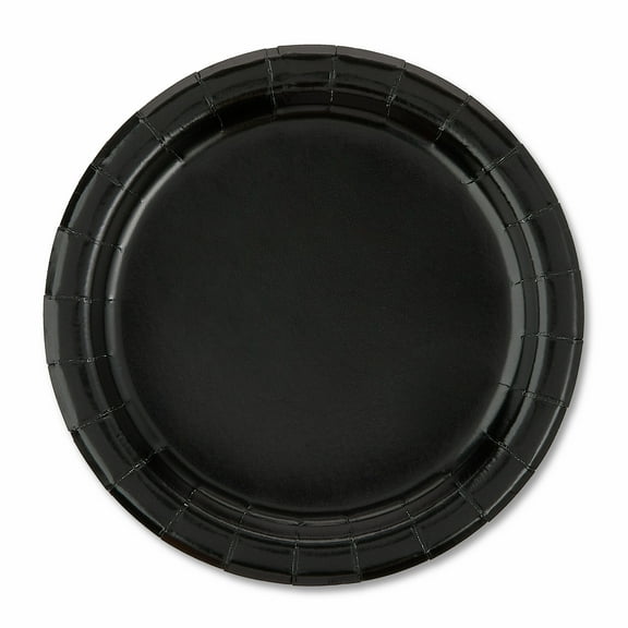Disposable Paper Plates, 7", Black, 70 Pieces, by Way To Celebrate