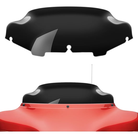 Black 8" Wave Windshield Windscreen Compatible for 1996-2013 Harley Davidson Touring Street Glide/ Electra Glide/ Tri Glide FLHT FLHX FLHTK FLHTC FLHTCU