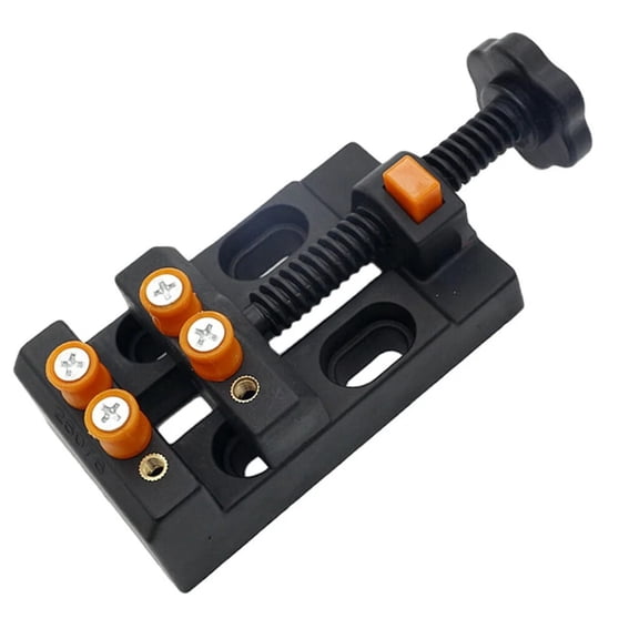 Black 8-Hole Table Vice, Adjustable Drill Vise for DIY Jewelry Making, Walnut Drilling, Carving, and Watch Repair, Quick Clamp Mechanism