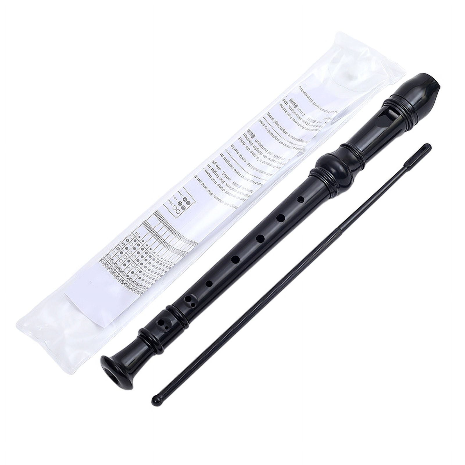 Black-8 Holes Soprano Recorder with Cleaning Rod, German Style C Key Recorder for Kids Beginners Students