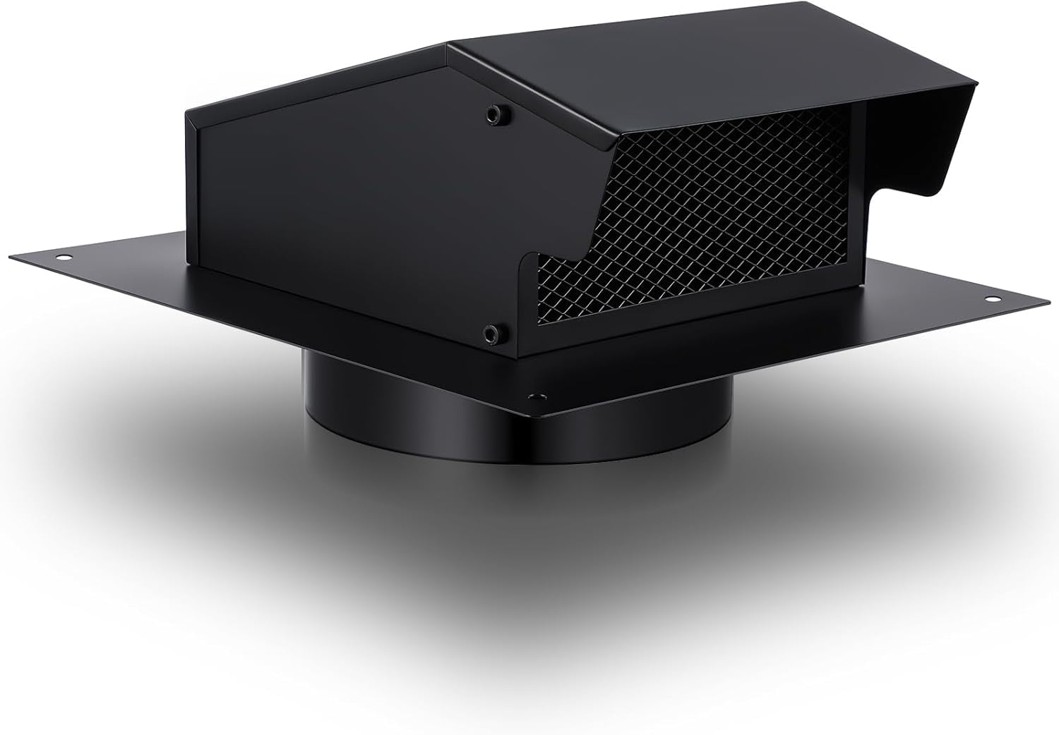 Black 8 Inches Roof Vent Cap with Damper Removable Screen and Bottom Extension for Kitchen Range ...