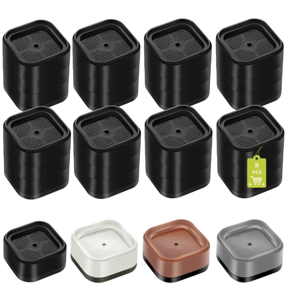 Black 8 Pack Furniture Risers 1 Inch Heavy Duty Stackable Non-Slip Lift Blocks For Bed Sofa Cabinet Desk Chair