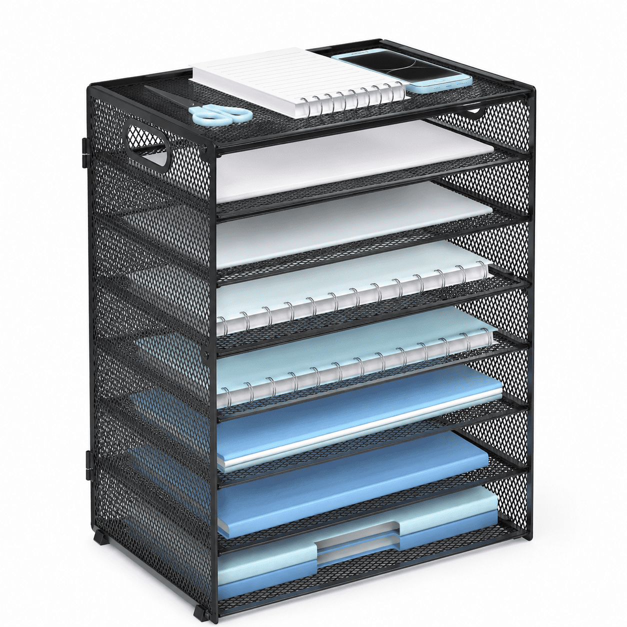 Black 8-Tier 1-Pack Desktop File Organizer for Home Office School ...
