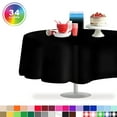 thumbnail image 1 of Black 84" Round 12 Pack Standard Disposable Plastic Party Tablecloth 84 Inch Round Table Cover By Zimpleware, 1 of 6