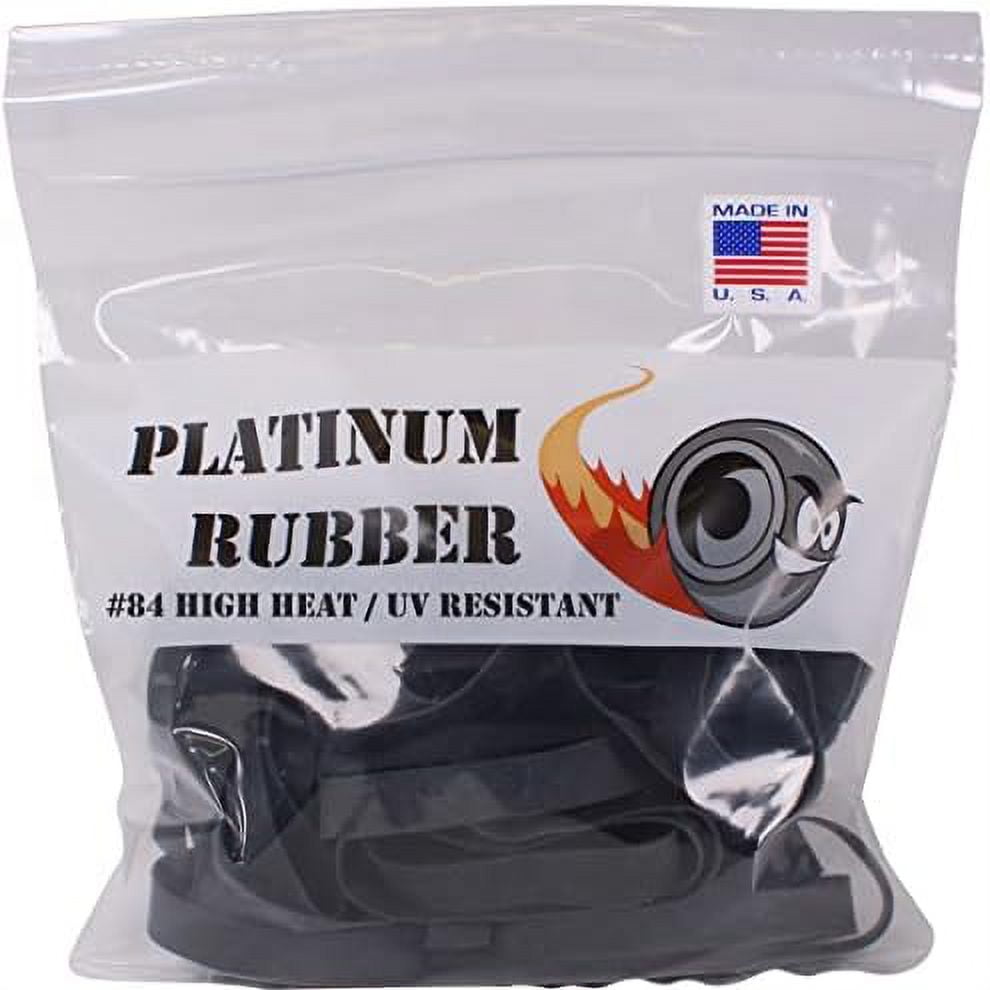 Black 84 Wide Large Premium Outdoor Rubberbands, Made In USA, High Heat UV Resistant Crepe Band