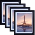 thumbnail image 1 of Black 8x10 Picture Frames for Wall or Tabletop Display, Display Pictures 8x10 with Mat or 9x11 Without Mat with Mat, Packs 4, 1 of 5