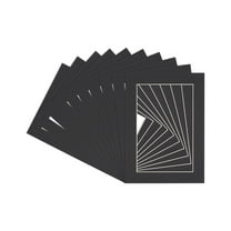 Black 8x10 White Picture Mats with White Core for 5x7 Pictures - Fits 8x10 Frame