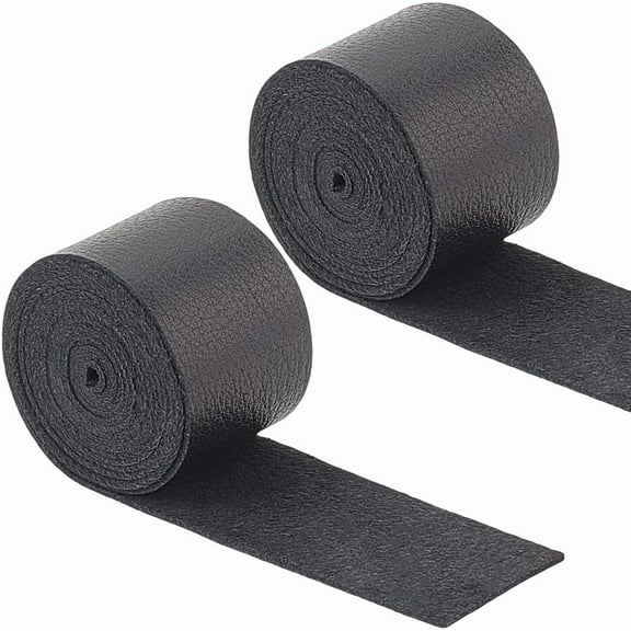 Black 9-10m Genuine Leather Strips 21mm Wide Lamb Skin Texture Flat Leather Cord Black Top Grain Soft Sheep Skin Hide for DIY Sewing Crafts Garment Edging Hemming Belts Bracelet Jewelry Making