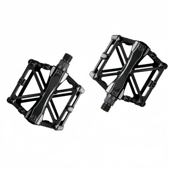 Black 9/16" Aluminum Alloy Bike Pedals, Ultra Lightweight & Durable Non-Slip Platform for Mountain, Road, MTB, BMX & City Bikes