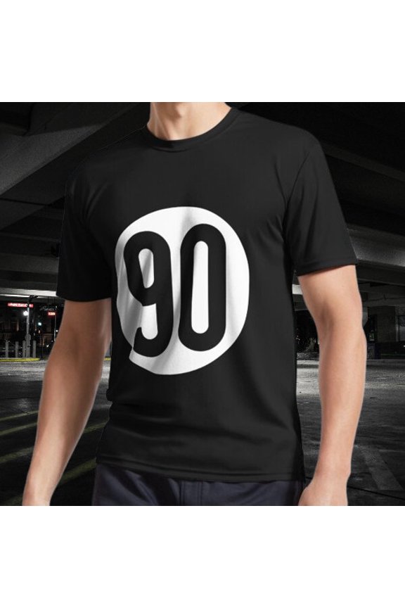 Black 90 Logo Long Active T-Shirt Funny Size Mode American T-shirt