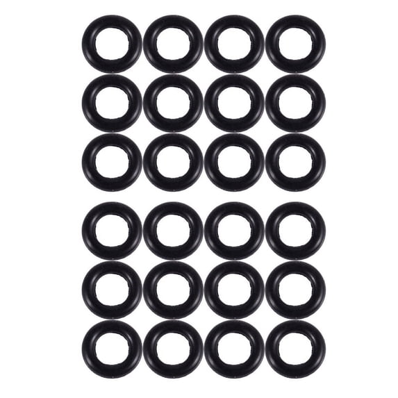 Black 9mm x 2.0mm Rubber Seals Oil Seal O Rings 24 PCS
