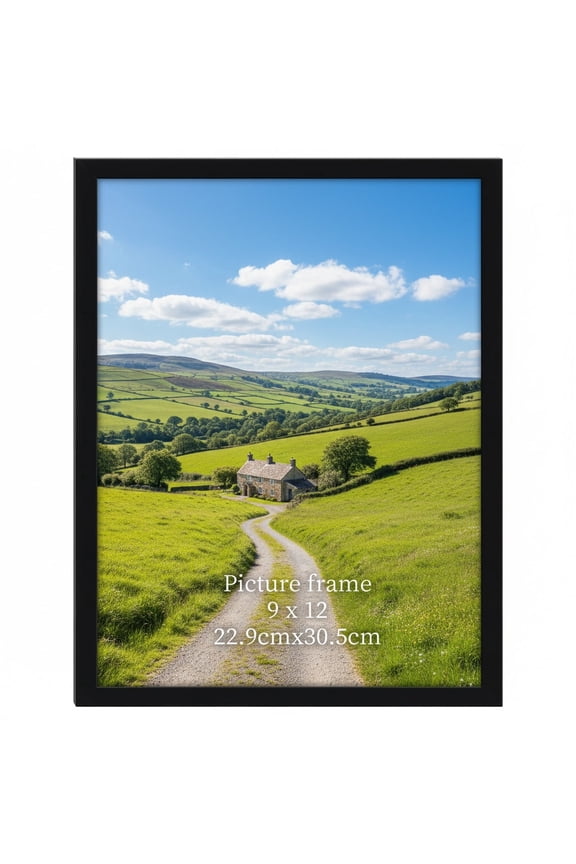 Black 9x12 Picture Frame (1 Pack) - Classic Frame for Tabletop & Wall in Vertical or Horizontal