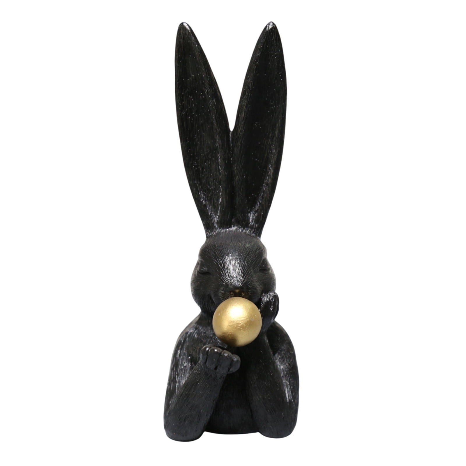 Black A Decorative Resin Rabbit Statue For Garden Patio Or Indoor ...