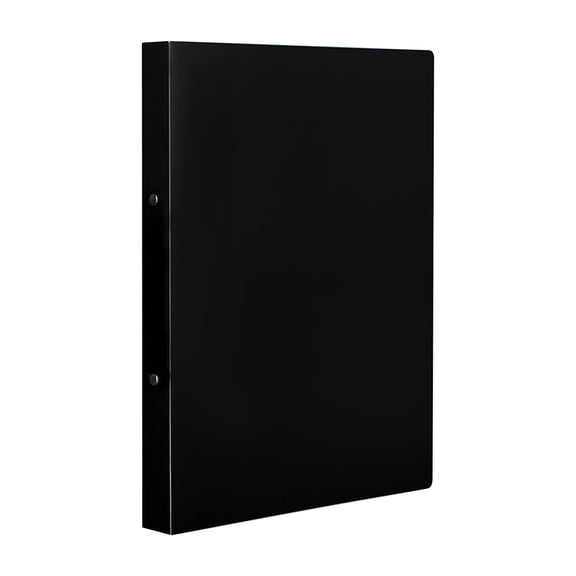 Black A4 2 Ring Binder Plastic Document Folder Durable Poly Binder Resume Presentation Organizer for Office 1 Pack