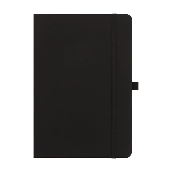 Black A5 Hardcover Notebook, 21.2x14.5cm, Slim & Lightweight, College Ruled with Pen Loop & Elastic Closure (1pc)