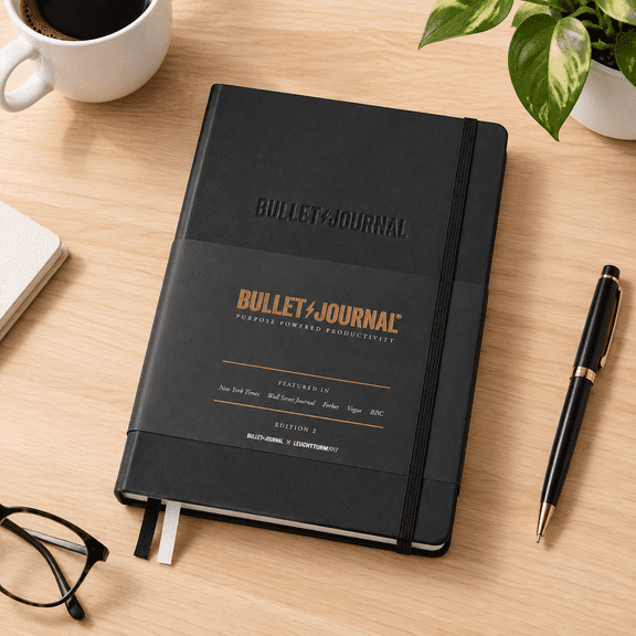 Black A5 Medium Official Journal Edition 2 Bujo Notebook with 204 Pages