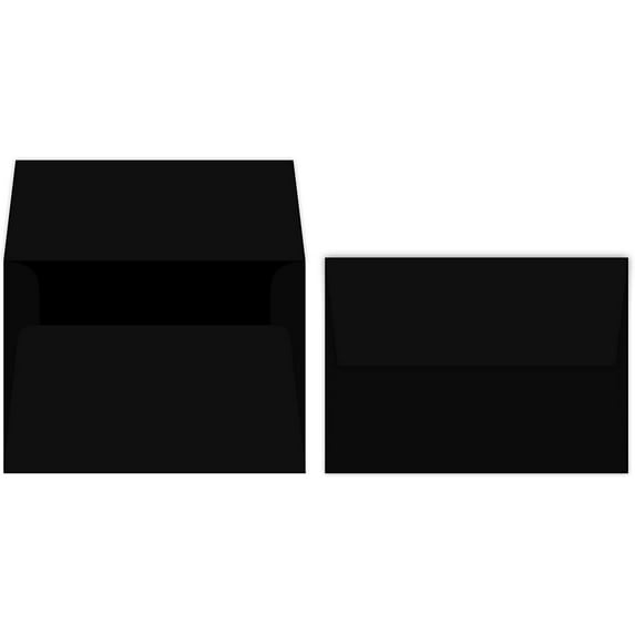 Black A7 Bright Color Envelopes - 5 1/4 x 7 1/4 Inches - Perfect for 5x7 Photos, DIY Arts and Crafts Cards - for Professional and Homemade Projects - Pack of 50 Envelopes