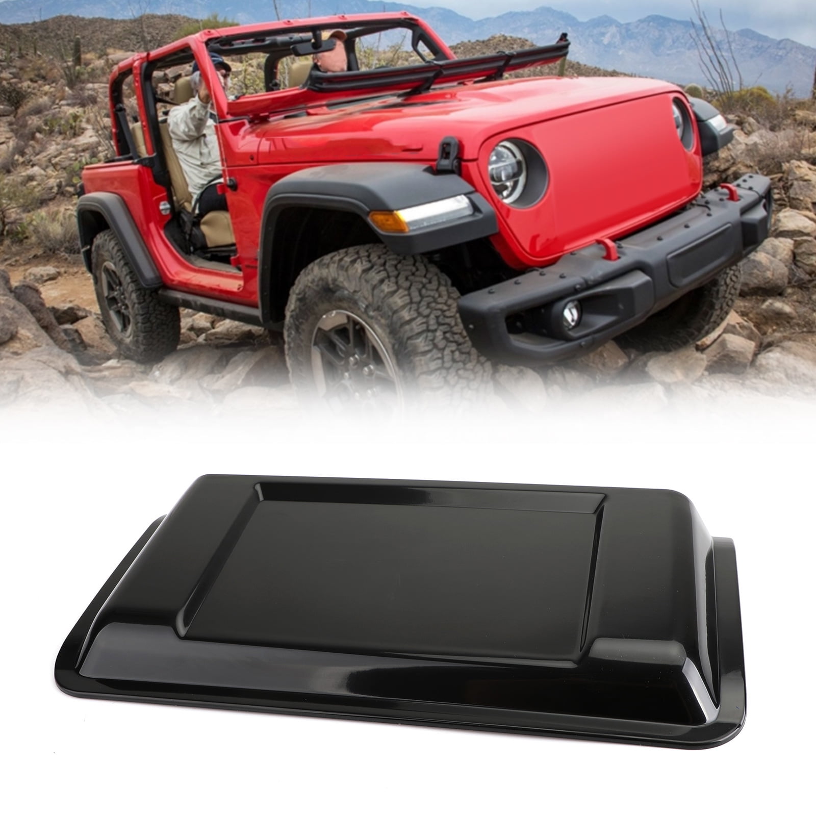 Black ABS Air Intake Hood Vent Scoop Cover Trim for Jeep Wrangler