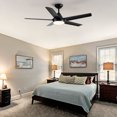 Black ABS Blade Ceiling Fan with Integrated LED Lighting for Modern