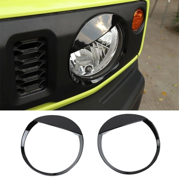 Black ABS Car Front Angry Headlight Lamp Cover Trim For Suzuki Jimny 2-Door 4-Door 2019-2025 Head Light Lamp Headlight Decoration Cover Trim 2pcs