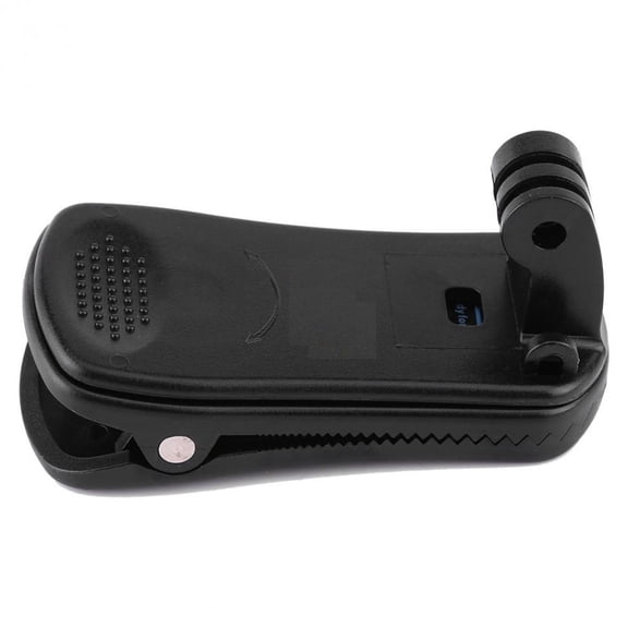 Black ABS Clip Mount for Action Cameras, Strong and Stable for Hiking, Surfing, Skateboarding