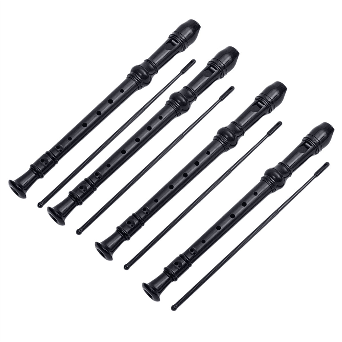 Black ABS Recorder Treble 8Hole Musical Instrument Flute Children