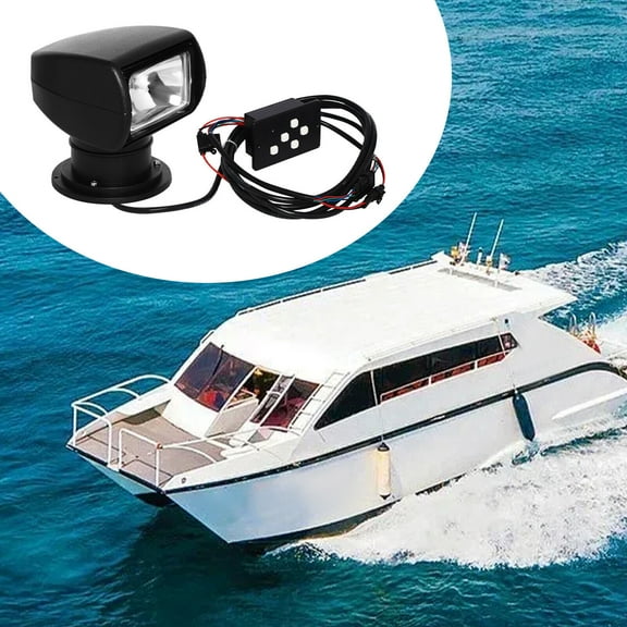 Black ABS Remote Control Searchlight, Boat Spotlight, 100W Remote Control Spotlights for Boat 100W DC 12V