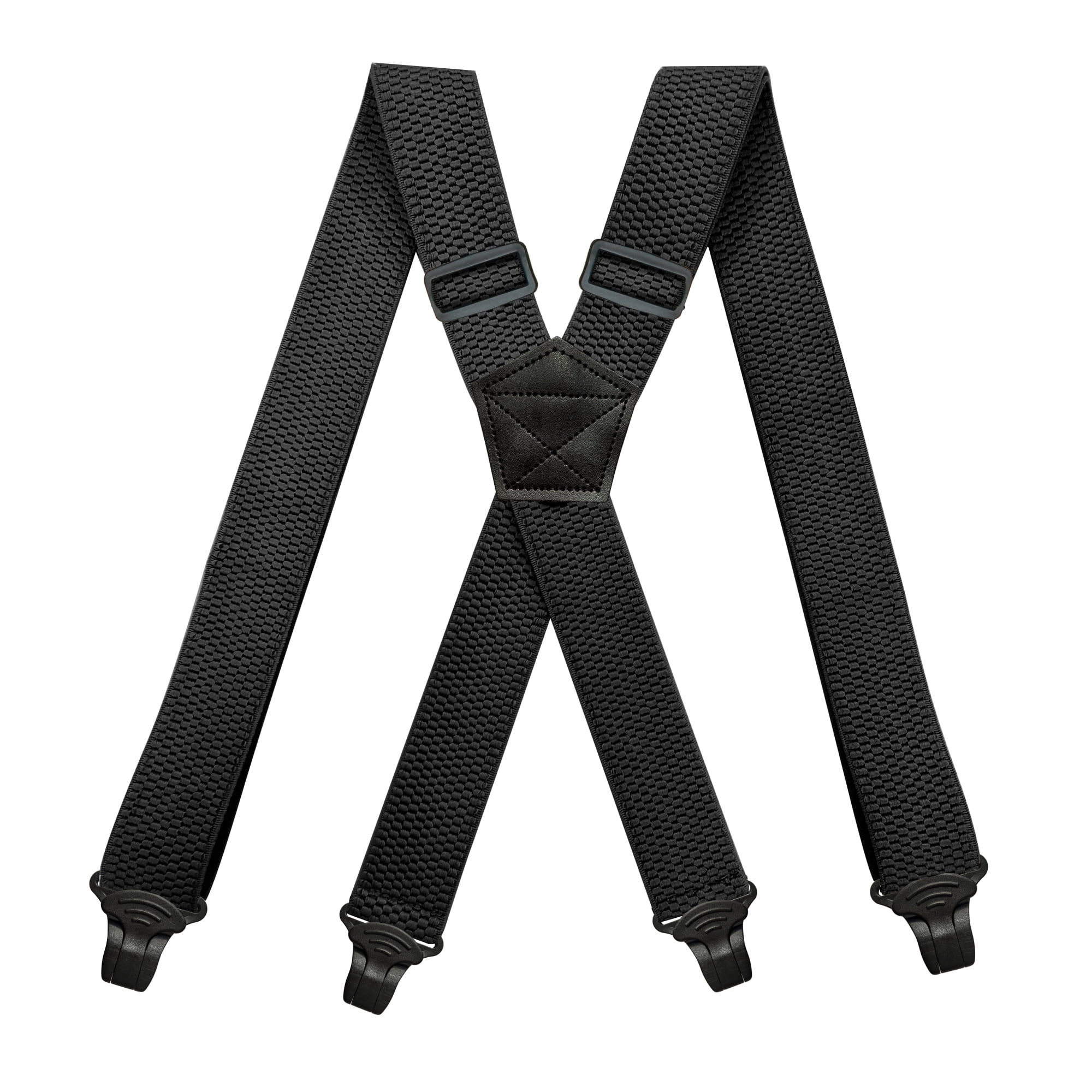 4-Pack Men's Hidden Hiking Suspenders – Airport Friendly, Size L (Black & Beige)