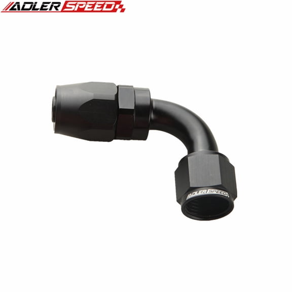 Black AN8-90-Heavy Duty Aluminum Straight Hose End Fitting, Oil Fuel Line Adapter, NPT Plug