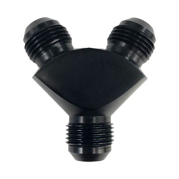 Black AN8 AN8 Inlet Outlet Y Block Car Performance Aluminum Fitting Adapter Dash