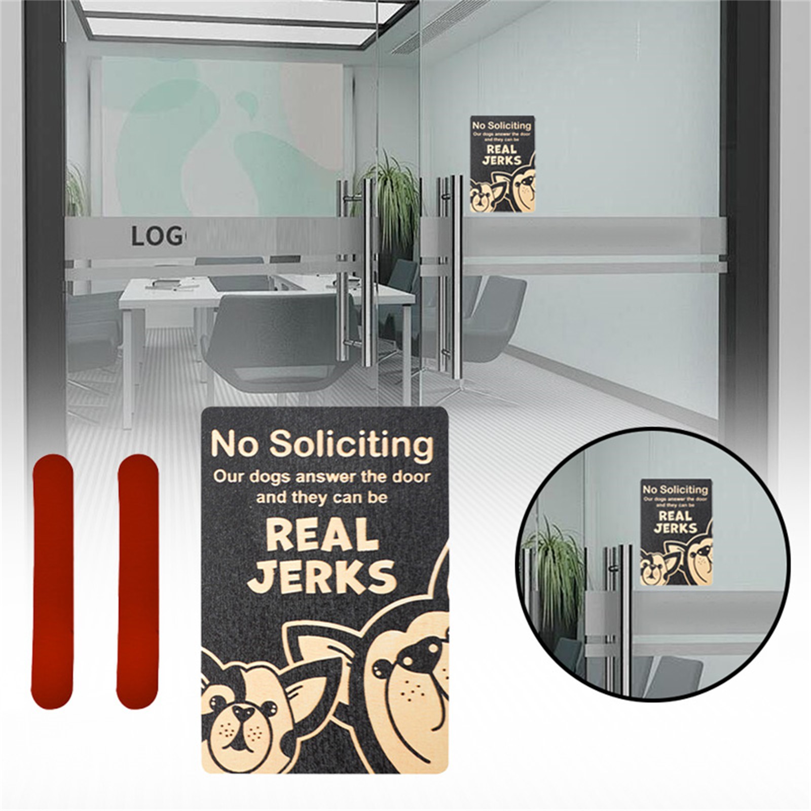 Black AND Friday deals today 2024!Door Hanging Decoration,Dog Owner No Soliciting Real Black