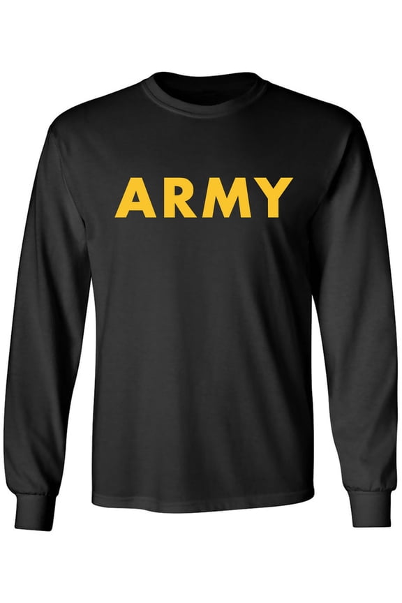 Black ARMY Long Sleeve T with Gold ink
