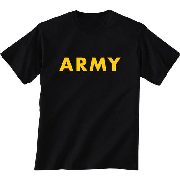 Black ARMY Short Sleeve T-Shirt with gold print